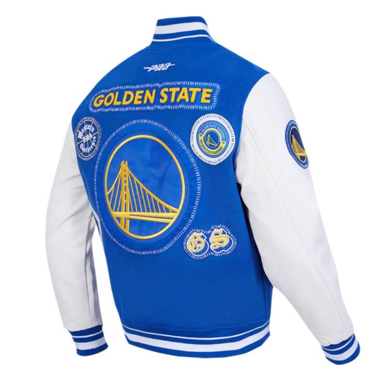 NBA公式 正規品 メンズ アウター スタジャン ジャケット ゴールデンステイト・ウォリアーズ ステフィン・カリー GOLDEN STATE WARRIORSの画像