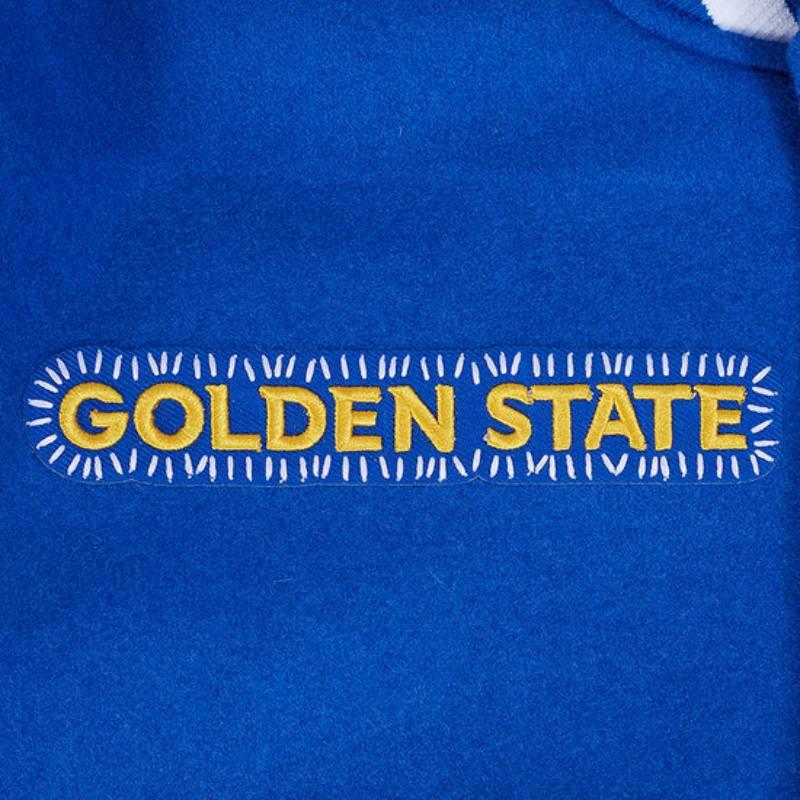 NBA公式 正規品 メンズ アウター スタジャン ジャケット ゴールデンステイト・ウォリアーズ ステフィン・カリー GOLDEN STATE WARRIORSの画像