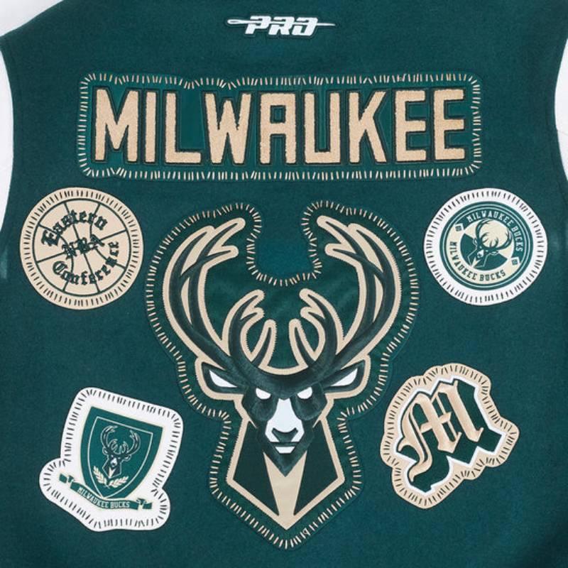NBA公式 正規品 メンズ アウター スタジャン ジャケット ミルウォーキー・バックス MILWAUKEE BUCKSの画像