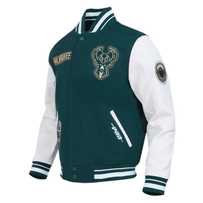 NBA公式 正規品 メンズ アウター スタジャン ジャケット ミルウォーキー・バックス MILWAUKEE BUCKSの画像