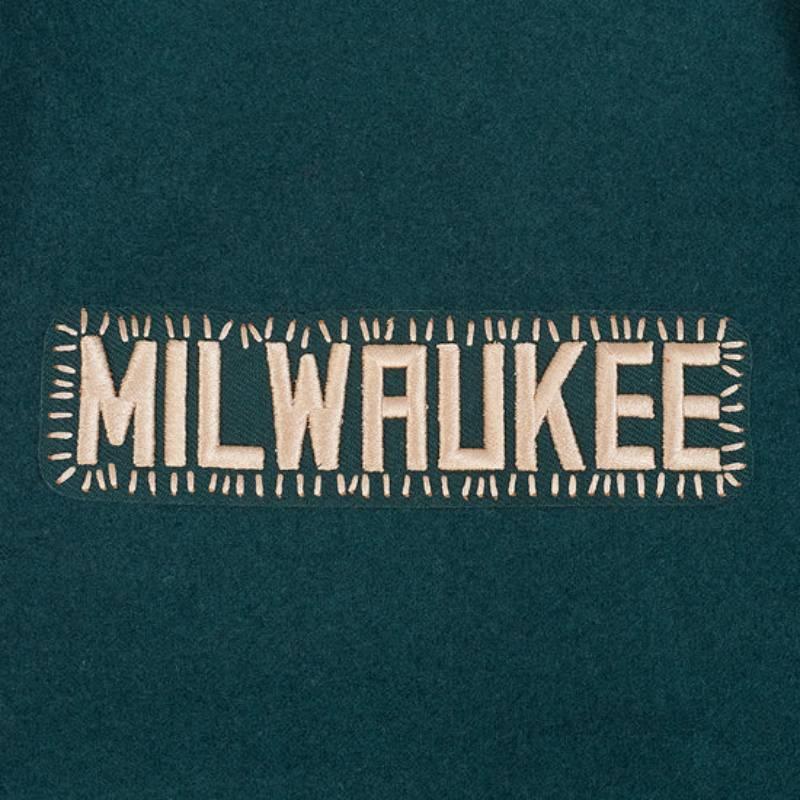 NBA公式 正規品 メンズ アウター スタジャン ジャケット ミルウォーキー・バックス MILWAUKEE BUCKSの画像