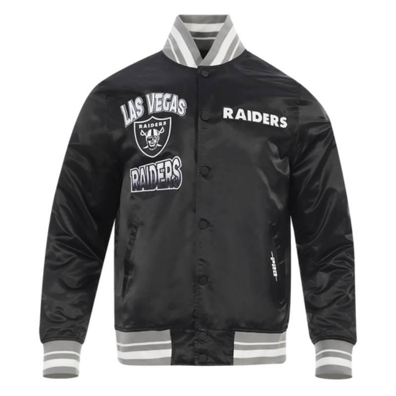 超美品⭐️NFL RAIDERS レイダース スタジャン NFL公式 正規品 メンズ アウター スタジャン サテンジャケット