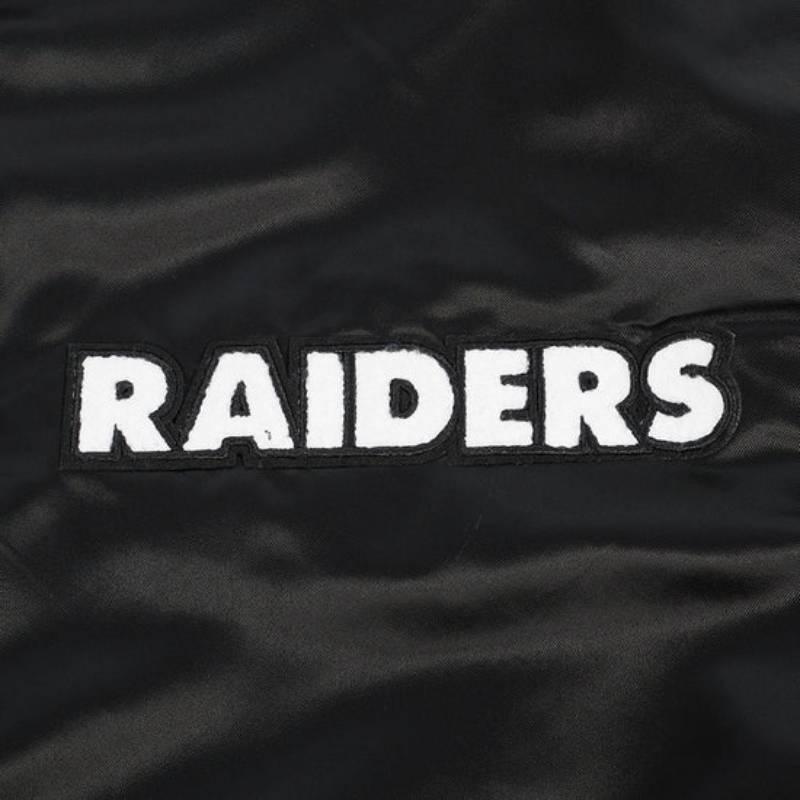 NFL公式 正規品 メンズ アウター スタジャン サテンジャケット ナイロンジャンパー ラスベガス・レイダース LAS VEGAS RAIDERSの画像