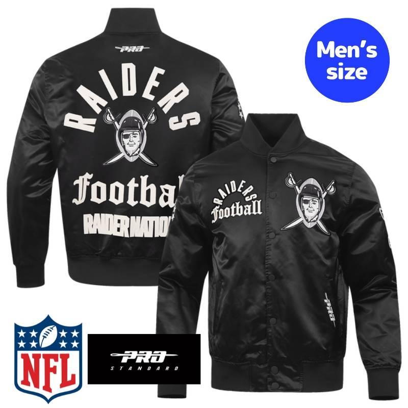 超美品⭐️NFL RAIDERS レイダース スタジャン NFL公式 正規品 メンズ アウター スタジャン サテンジャケット