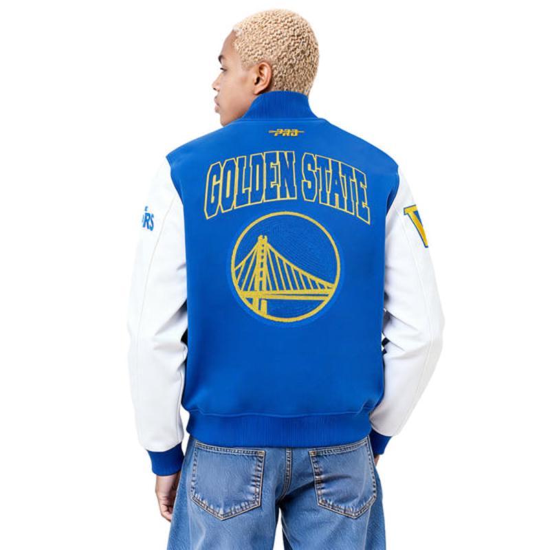 Pro Standard プロスタンダード NBA公式 メンズ スタジャン ジャケット ゴールデンステイト・ウォリアーズ ステフィン・カリー GOLDEN STATE WARRIORSの画像
