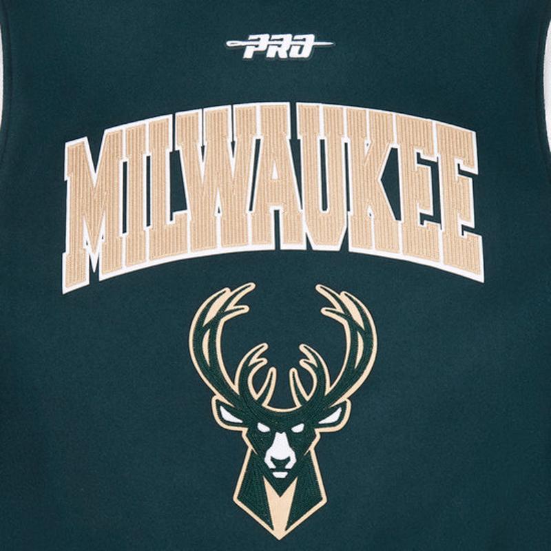 Pro Standard プロスタンダード NBA公式 正規品 メンズ スタジャン ジャケット ミルウォーキー・バックス MILWAUKEE BUCKSの画像