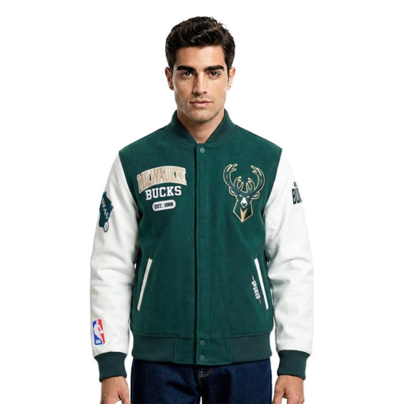 Pro Standard プロスタンダード NBA公式 正規品 メンズ スタジャン ジャケット ミルウォーキー・バックス MILWAUKEE BUCKSの画像