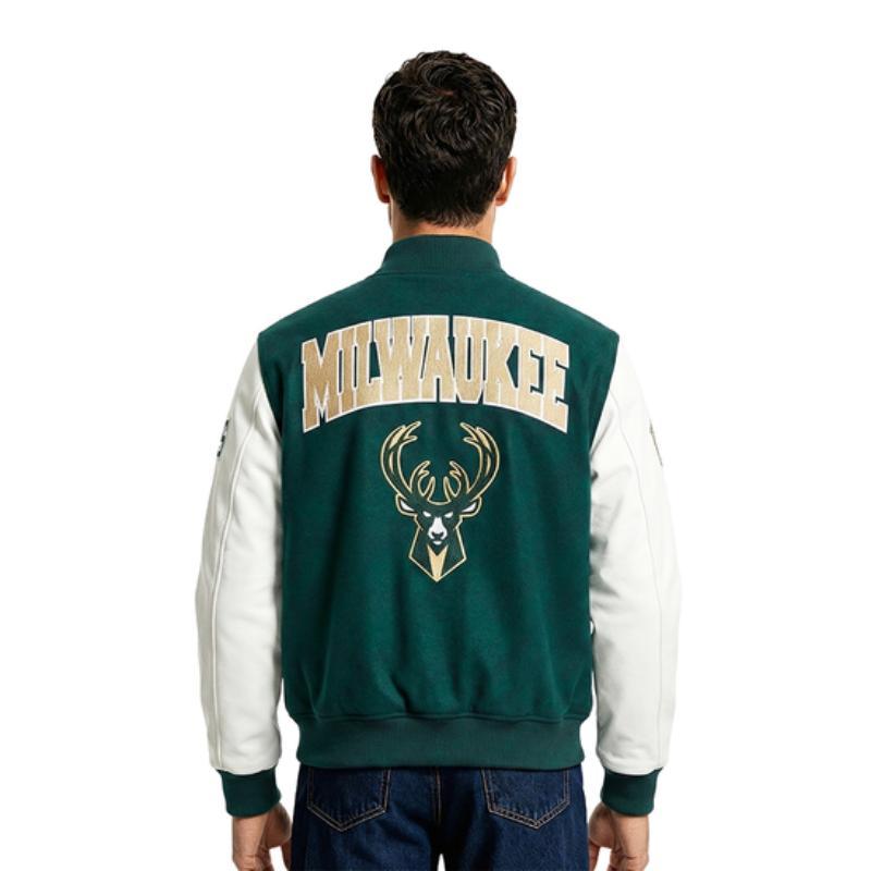 Pro Standard プロスタンダード NBA公式 正規品 メンズ スタジャン ジャケット ミルウォーキー・バックス MILWAUKEE BUCKSの画像
