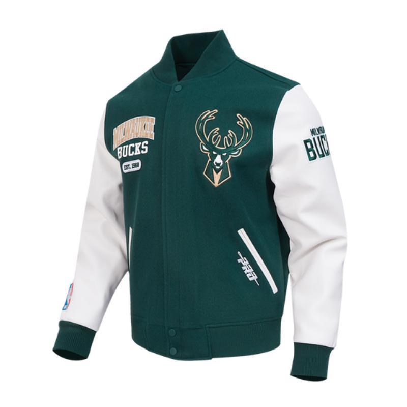Pro Standard プロスタンダード NBA公式 正規品 メンズ スタジャン ジャケット ミルウォーキー・バックス MILWAUKEE BUCKSの画像