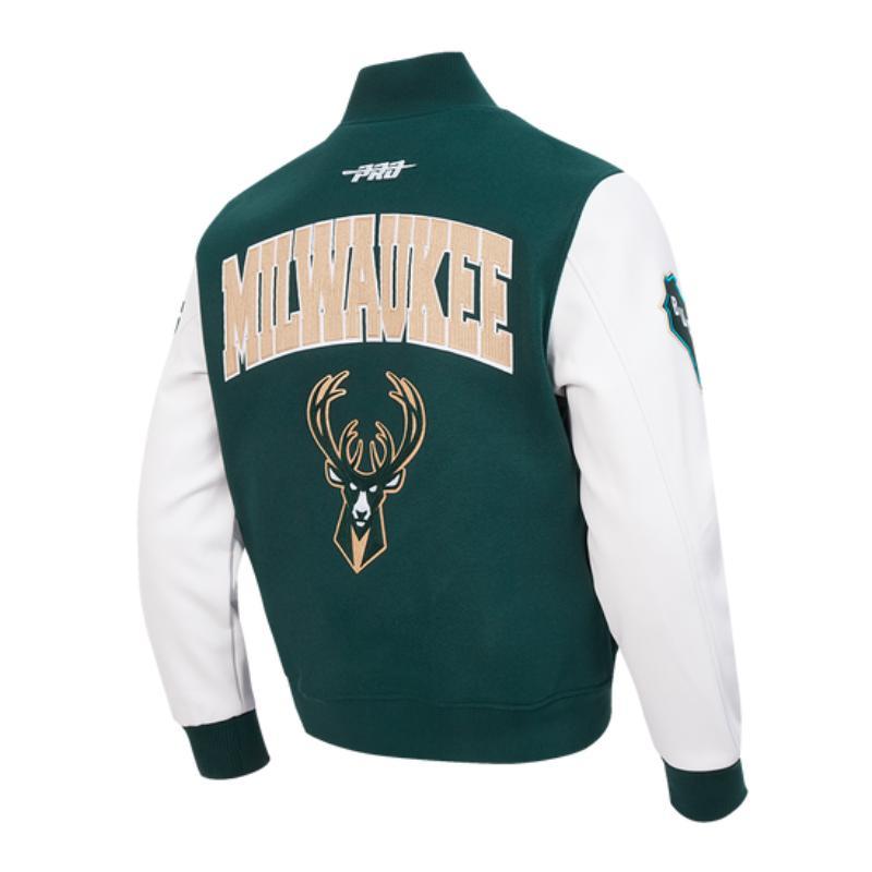 Pro Standard プロスタンダード NBA公式 正規品 メンズ スタジャン ジャケット ミルウォーキー・バックス MILWAUKEE BUCKSの画像