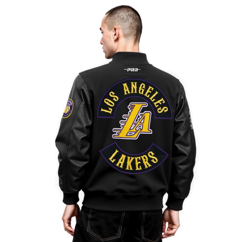 Pro Standard プロスタンダード NBA公式 正規品 メンズ スタジャン ジャケット ロサンゼルス・レイカーズ レブロン 八村塁 ルカ・ドンチッチ LAKERSの画像