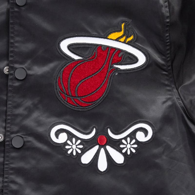 Pro Standard プロスタンダード NBA公式 メンズ スタジャン ナイロンジャケット マイアミ・ヒート MIAMI HEATの画像