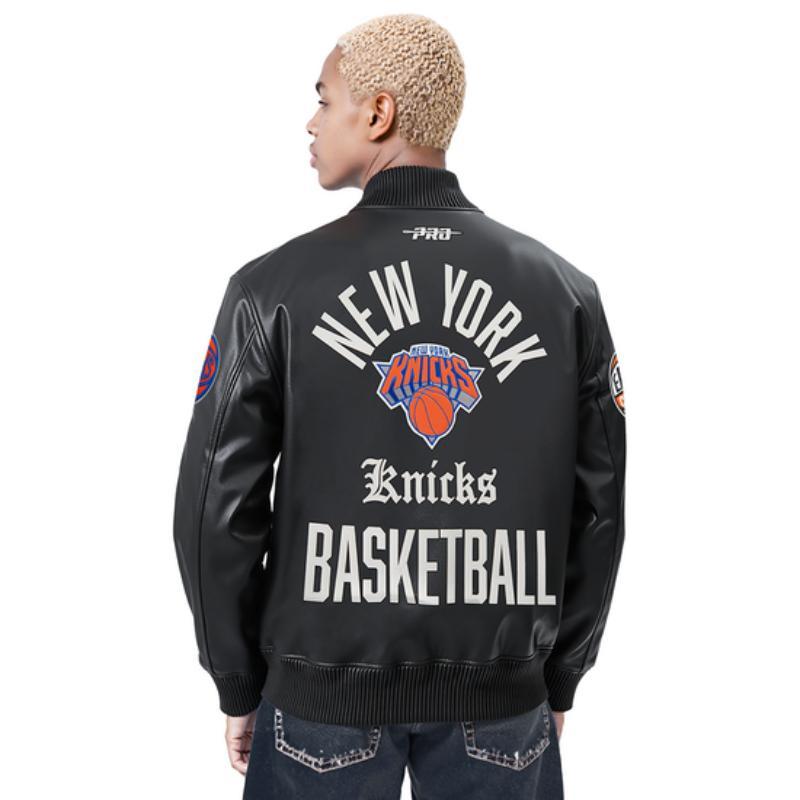 Pro Standard プロスタンダード NBA公式 正規品 メンズ レザージャケット 革ジャン スタジャン ニューヨーク・ニックス NEW YORK KNICKSの画像