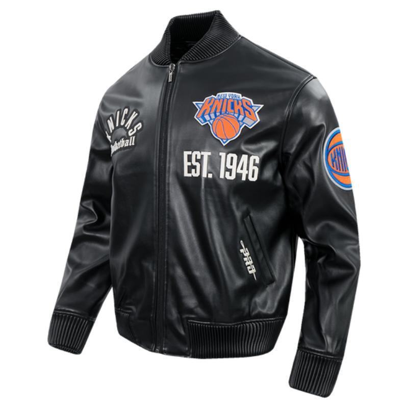 Pro Standard プロスタンダード NBA公式 正規品 メンズ レザージャケット 革ジャン スタジャン ニューヨーク・ニックス NEW YORK KNICKSの画像