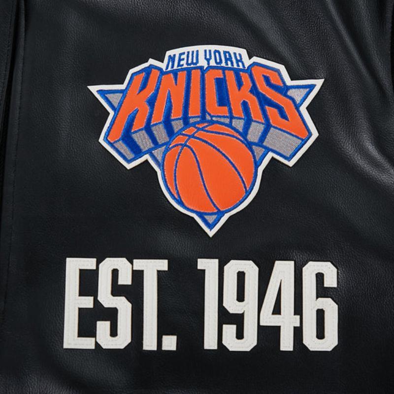 Pro Standard プロスタンダード NBA公式 正規品 メンズ レザージャケット 革ジャン スタジャン ニューヨーク・ニックス NEW YORK KNICKSの画像