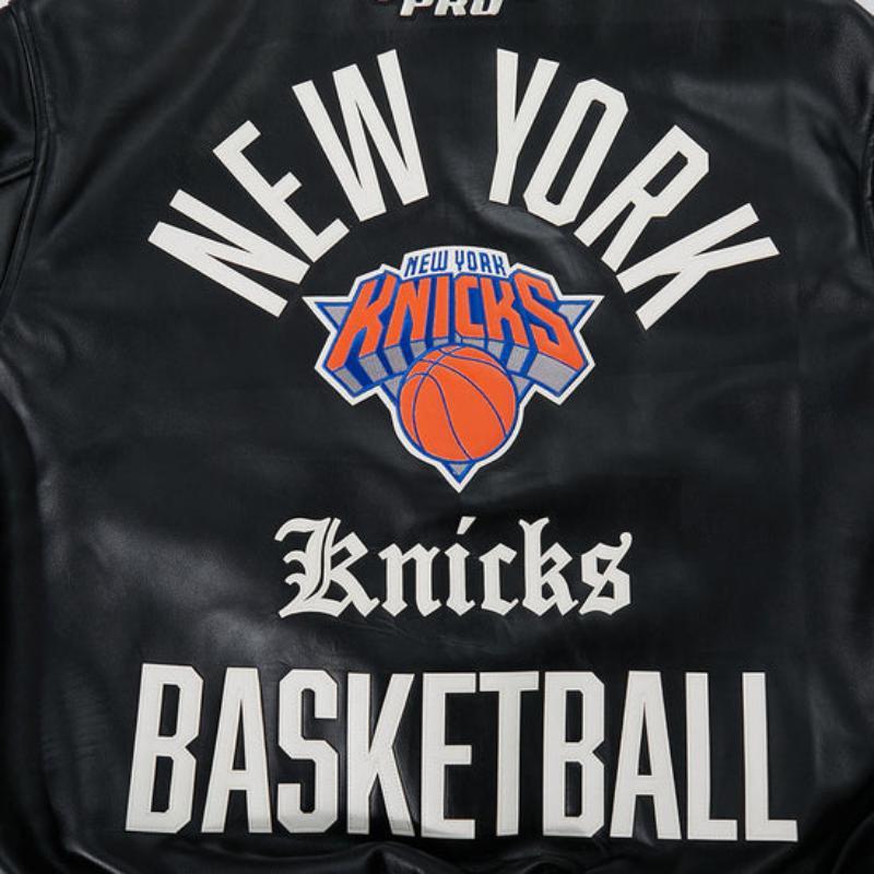 Pro Standard プロスタンダード NBA公式 正規品 メンズ レザージャケット 革ジャン スタジャン ニューヨーク・ニックス NEW YORK KNICKSの画像