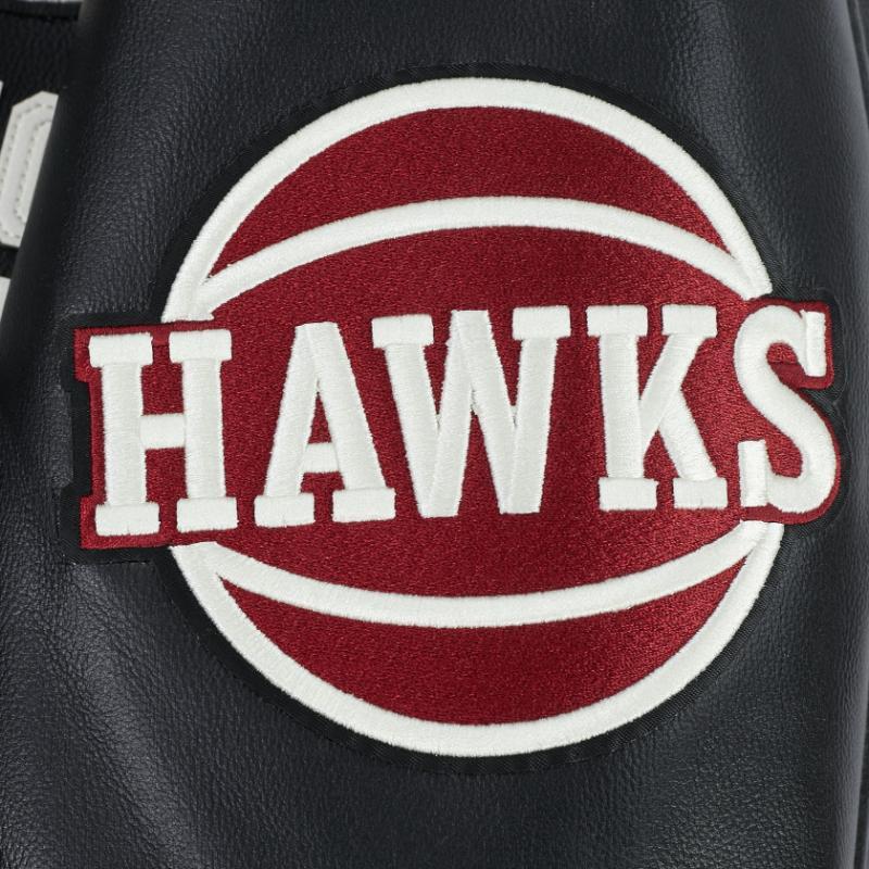 Pro Standard プロスタンダード NBA公式 正規品 メンズ レザージャケット 革ジャン スタジャン アトランタ・ホークス ATLANTA HAWKSの画像