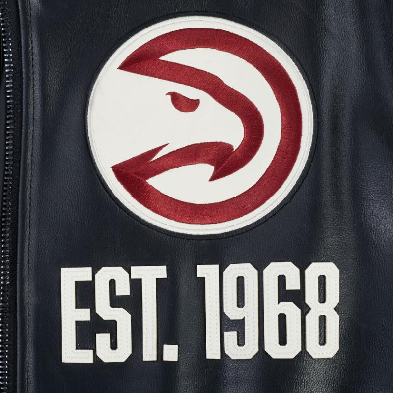 Pro Standard プロスタンダード NBA公式 正規品 メンズ レザージャケット 革ジャン スタジャン アトランタ・ホークス ATLANTA HAWKSの画像
