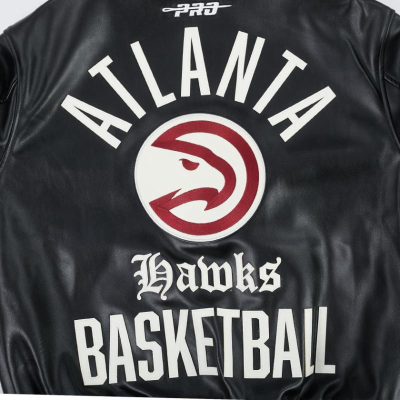 Pro Standard プロスタンダード NBA公式 正規品 メンズ レザージャケット 革ジャン スタジャン アトランタ・ホークス ATLANTA HAWKSの画像