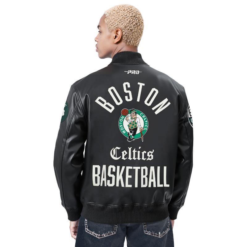 Pro Standard プロスタンダード NBA公式 正規品 メンズ レザージャケット 革ジャン スタジャン ボストン・セルティックス BOSTON CELTICSの画像