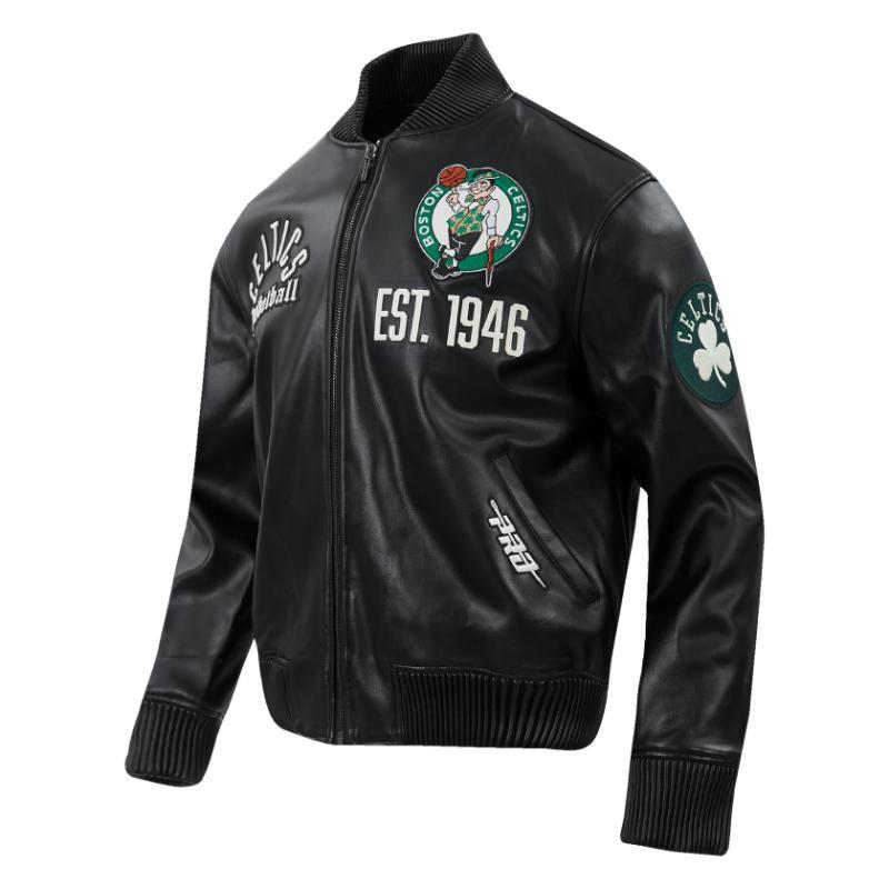 Pro Standard プロスタンダード NBA公式 正規品 メンズ レザージャケット 革ジャン スタジャン ボストン・セルティックス BOSTON CELTICSの画像