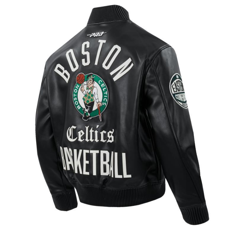 Pro Standard プロスタンダード NBA公式 正規品 メンズ レザージャケット 革ジャン スタジャン ボストン・セルティックス BOSTON CELTICSの画像
