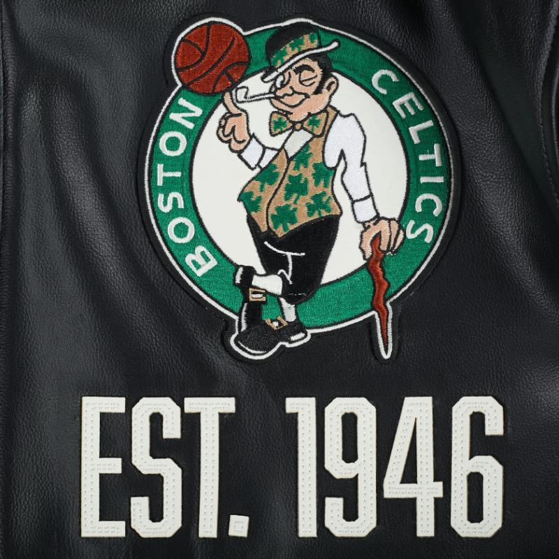 Pro Standard プロスタンダード NBA公式 正規品 メンズ レザージャケット 革ジャン スタジャン ボストン・セルティックス BOSTON CELTICSの画像