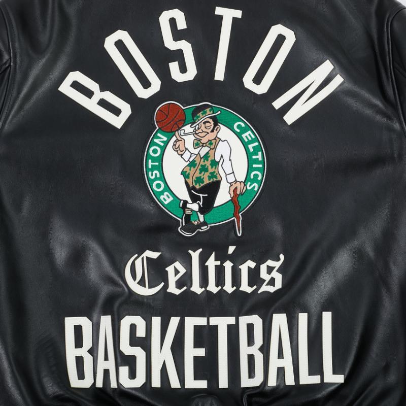 Pro Standard プロスタンダード NBA公式 正規品 メンズ レザージャケット 革ジャン スタジャン ボストン・セルティックス BOSTON CELTICSの画像