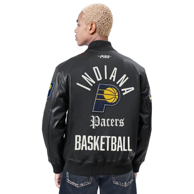 Pro Standard プロスタンダード NBA公式 メンズ レザージャケット 革ジャン スタジャン インディアナ・ペイサーズ タイリース・ハリバートン INDIANA PACERSの画像