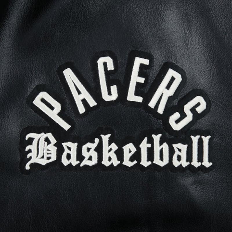 Pro Standard プロスタンダード NBA公式 メンズ レザージャケット 革ジャン スタジャン インディアナ・ペイサーズ タイリース・ハリバートン INDIANA PACERSの画像