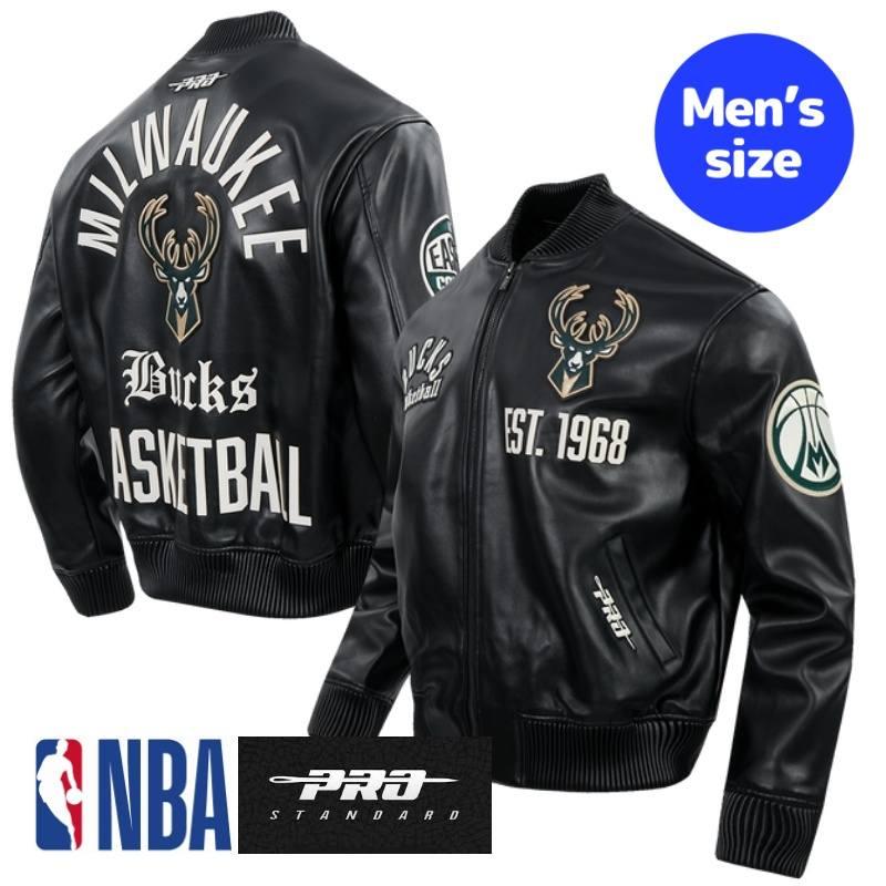 さ*す様 Milwaukee ミルウォーキー レザーライダースジャケット 本革 Pro Standard プロスタンダード NBA公式 正規品 メンズ レザー
