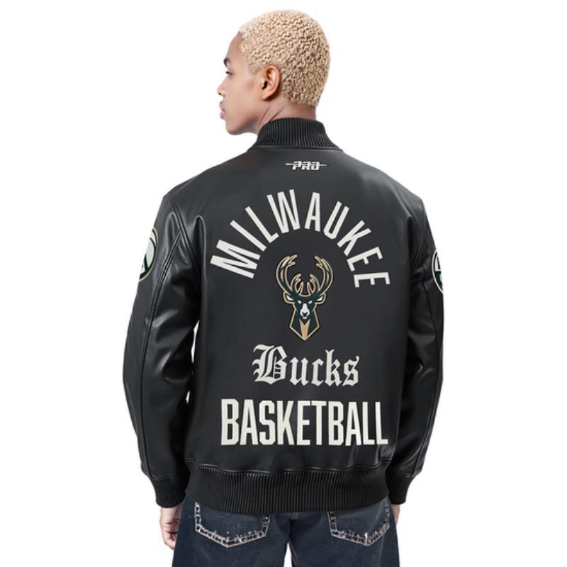 さ*す様 Milwaukee ミルウォーキー レザーライダースジャケット 本革 Pro Standard プロスタンダード NBA公式 正規品 メンズ レザー
