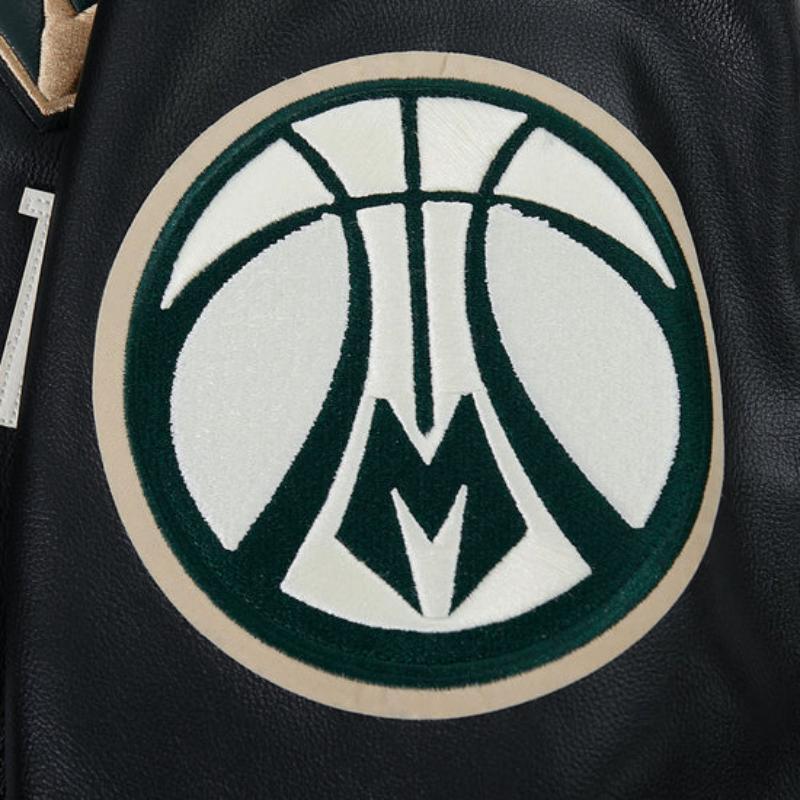Pro Standard プロスタンダード NBA公式 正規品 メンズ レザージャケット 革ジャン スタジャン ミルウォーキー・バックス MILWAUKEE BUCKSの画像