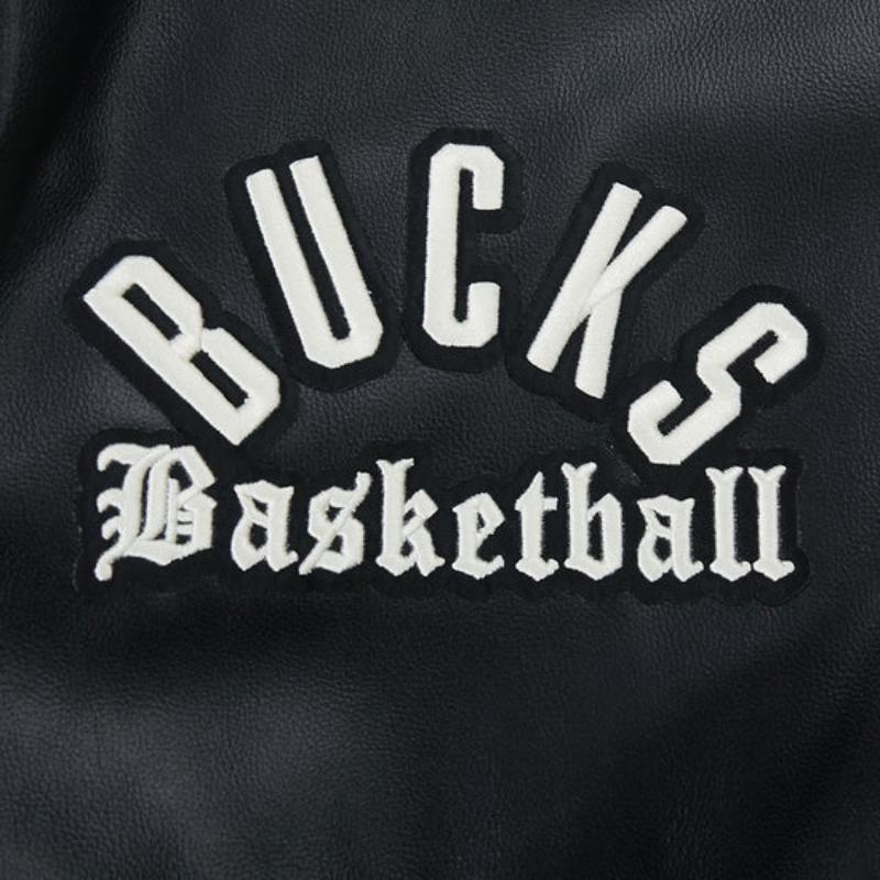 Pro Standard プロスタンダード NBA公式 正規品 メンズ レザージャケット 革ジャン スタジャン ミルウォーキー・バックス MILWAUKEE BUCKSの画像