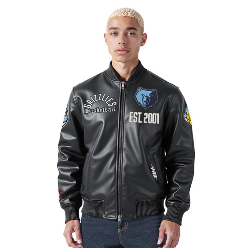 Pro Standard プロスタンダード NBA公式 メンズ レザージャケット 革ジャン スタジャン メンフィス・グリズリーズ ジャ・モラント MEMPHIS GRIZZLIESの画像