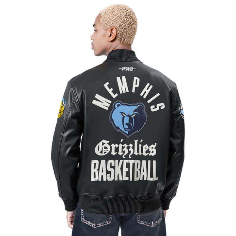 Pro Standard プロスタンダード NBA公式 メンズ レザージャケット 革ジャン スタジャン メンフィス・グリズリーズ ジャ・モラント MEMPHIS GRIZZLIESの画像