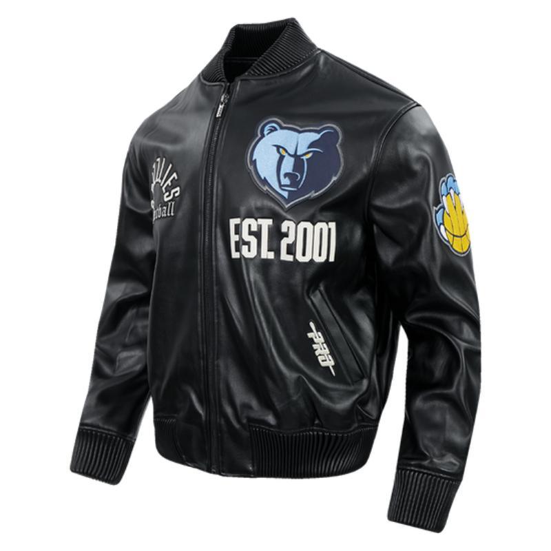 Pro Standard プロスタンダード NBA公式 メンズ レザージャケット 革ジャン スタジャン メンフィス・グリズリーズ ジャ・モラント MEMPHIS GRIZZLIESの画像