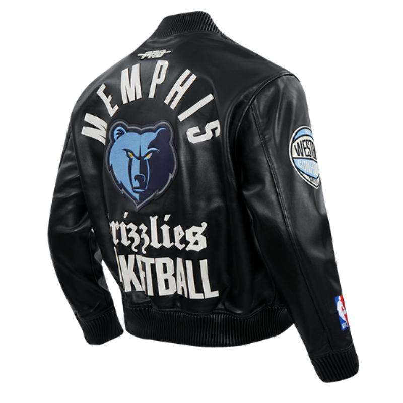 Pro Standard プロスタンダード NBA公式 メンズ レザージャケット 革ジャン スタジャン メンフィス・グリズリーズ ジャ・モラント MEMPHIS GRIZZLIESの画像