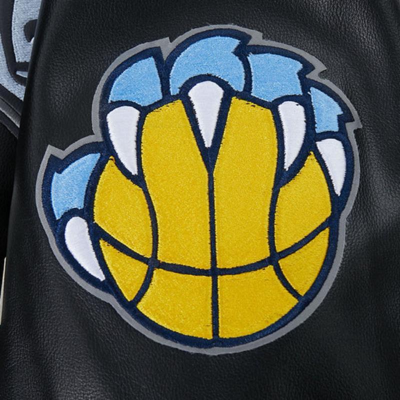 Pro Standard プロスタンダード NBA公式 メンズ レザージャケット 革ジャン スタジャン メンフィス・グリズリーズ ジャ・モラント MEMPHIS GRIZZLIESの画像
