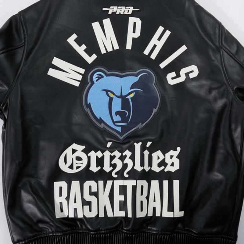 Pro Standard プロスタンダード NBA公式 メンズ レザージャケット 革ジャン スタジャン メンフィス・グリズリーズ ジャ・モラント MEMPHIS GRIZZLIESの画像