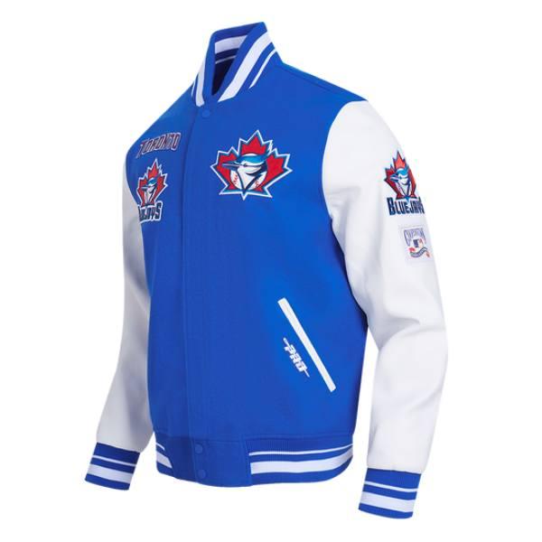 Pro Standard プロスタンダード MLB メンズ スタジャン ジャケット ブルージェイズ 岡本和真 TORONTO BLUE JAYS RETRO CLASSIC RIB WOOL VARSITY JACKETの画像