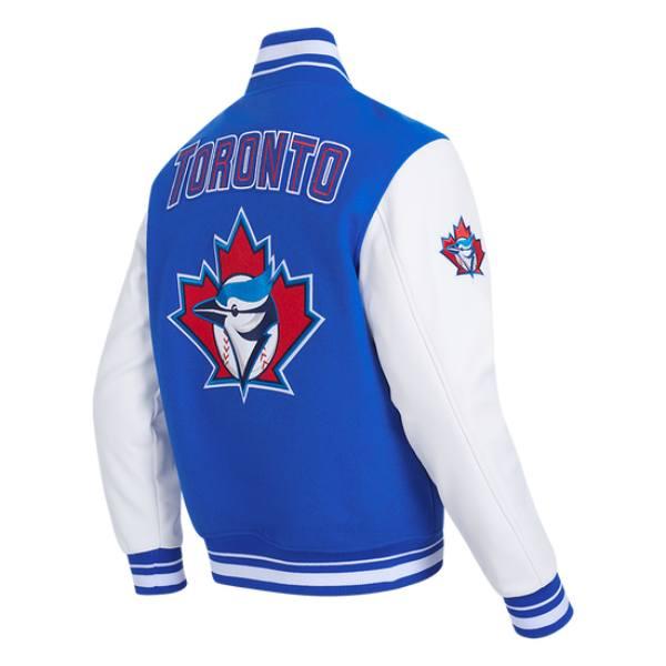 Pro Standard プロスタンダード MLB メンズ スタジャン ジャケット ブルージェイズ 岡本和真 TORONTO BLUE JAYS RETRO CLASSIC RIB WOOL VARSITY JACKETの画像