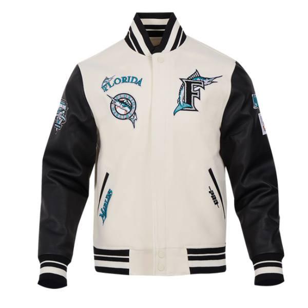 Pro Standard プロスタンダード MLB メンズ スタジャン ジャケット マーリンズ FLORIDA MARLINS RETRO CLASSIC RIB WOOL VARSITY JACKETの画像