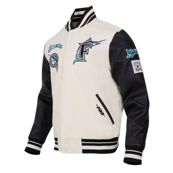 Pro Standard プロスタンダード MLB メンズ スタジャン ジャケット マーリンズ FLORIDA MARLINS RETRO CLASSIC RIB WOOL VARSITY JACKETの画像
