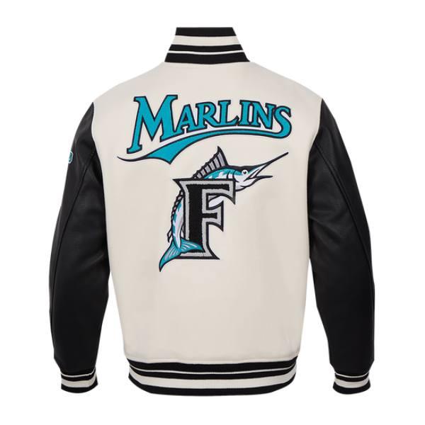 Pro Standard プロスタンダード MLB メンズ スタジャン ジャケット マーリンズ FLORIDA MARLINS RETRO CLASSIC RIB WOOL VARSITY JACKETの画像