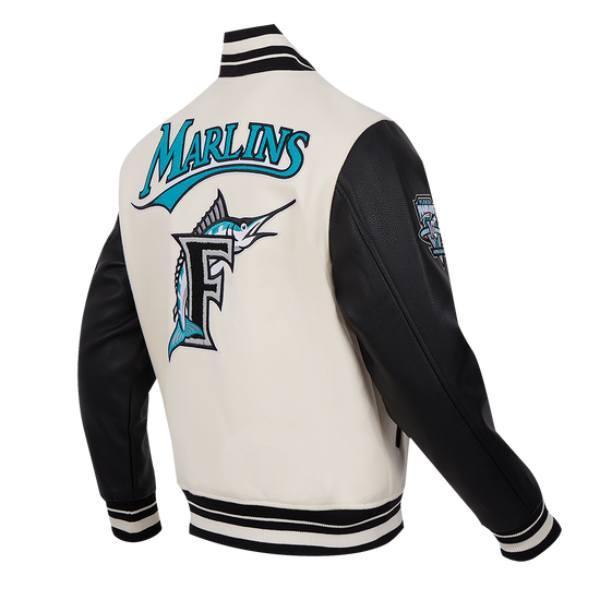 Pro Standard プロスタンダード MLB メンズ スタジャン ジャケット マーリンズ FLORIDA MARLINS RETRO CLASSIC RIB WOOL VARSITY JACKETの画像