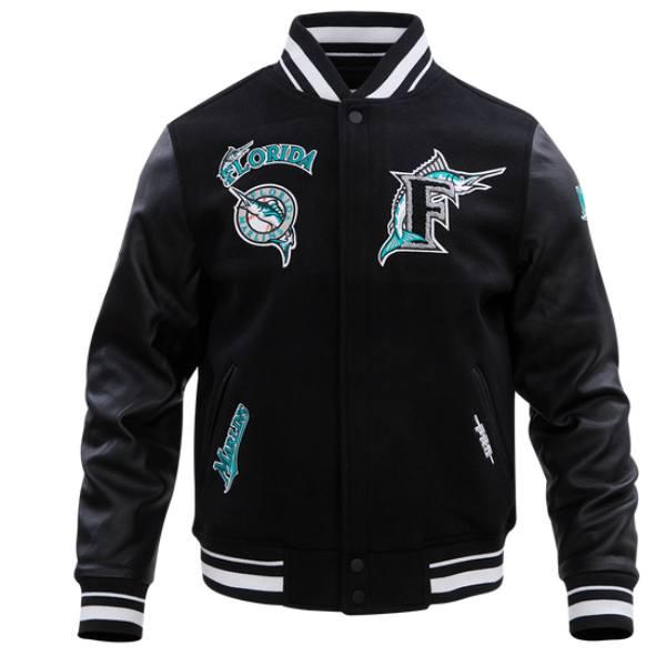 Pro Standard プロスタンダード MLB メンズ スタジャン ジャケット マーリンズ FLORIDA MARLINS RETRO CLASSIC RIB WOOL VARSITY JACKETの画像