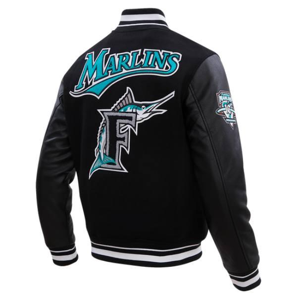 Pro Standard プロスタンダード MLB メンズ スタジャン ジャケット マーリンズ FLORIDA MARLINS RETRO CLASSIC RIB WOOL VARSITY JACKETの画像