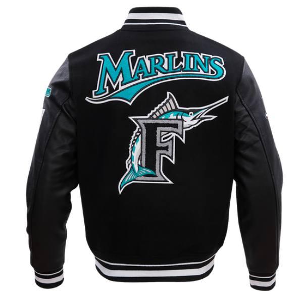 Pro Standard プロスタンダード MLB メンズ スタジャン ジャケット マーリンズ FLORIDA MARLINS RETRO CLASSIC RIB WOOL VARSITY JACKETの画像
