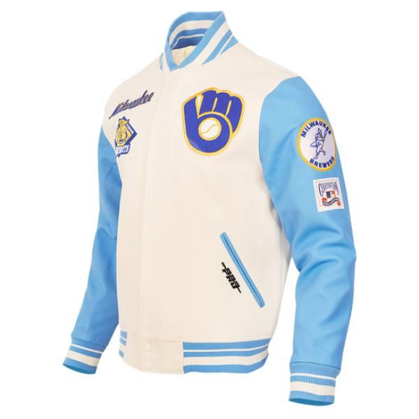 Pro Standard プロスタンダード MLB メンズ スタジャン ジャケット ブリュワーズ ブルワーズ MILWAUKEE BREWERS RETRO CLASSIC RIB WOOL VARSITY JACKETの画像